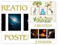 Bilder und Poster zum Weihnachten schenken. Wanddeko poster Creation. Schöpfung Bilder als Wanddeko zum Selbstausdrucken. Druckbar: 3 Poster Schöpfung Kosmos Wohnraum Deko Wandkunst Weltall Astronomie Galaxien Sterne Planeten Universum. Wanddeko für Kinderzimmer. Produktion Adam und Eva Museum